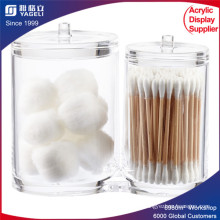 Acrylic Cotton Swabs Organizador Maquillaje Cosméticos Almacenamiento Titular Powder Box